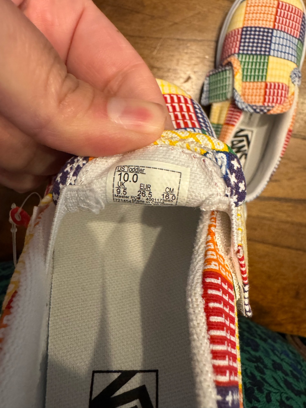 Vans Kids Slip-On Shoes — Rainbow Patchwork, Pride NWOT (Toddler 10) - Picture 2 of 4